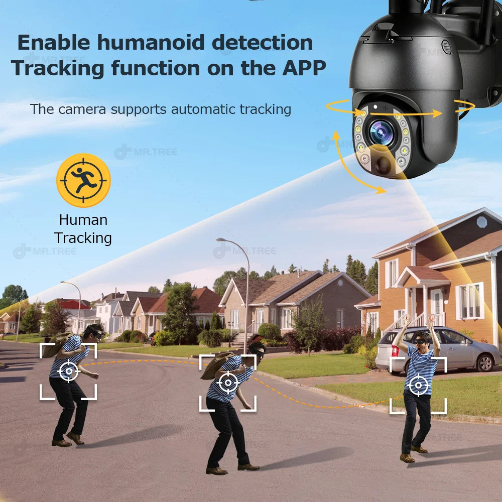 Solar Outdoor Surveillance Camera, 50X Zoom, Humanoid Tracking