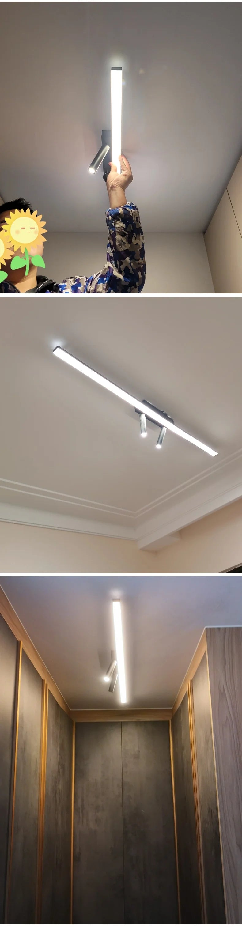 Ceiling Lamp Track Lighting, Black, White