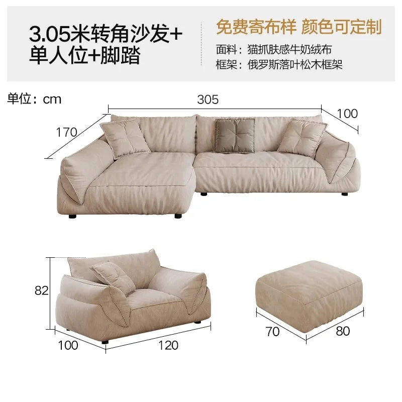 Velvet Corner Sofa for Cozy Living Room