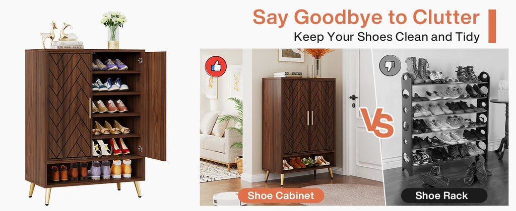 6-Tier Wooden Shoe Storage Cabinet