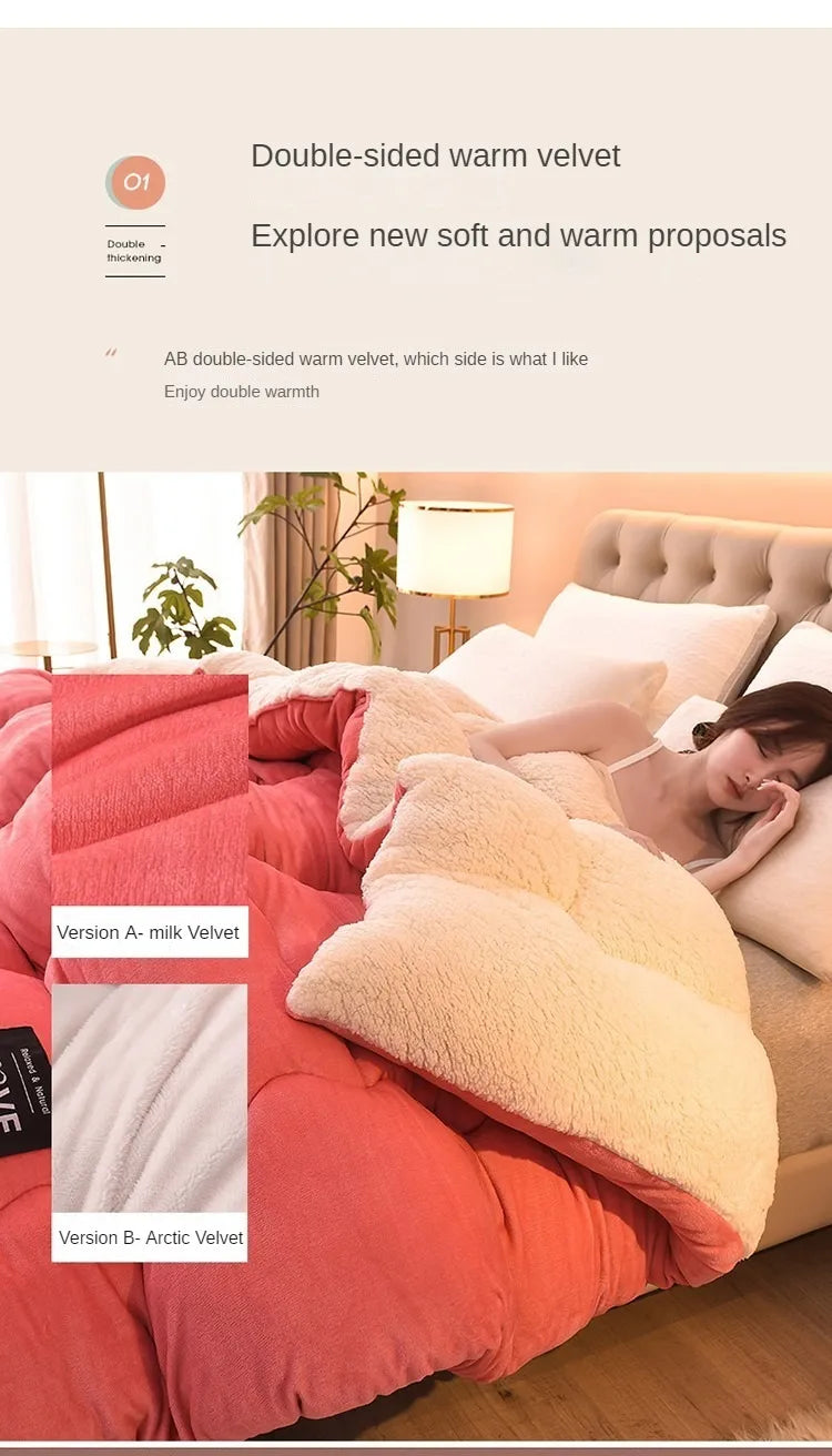 Lamb Wool, Cotton Quilt, Various Sizes, Colors