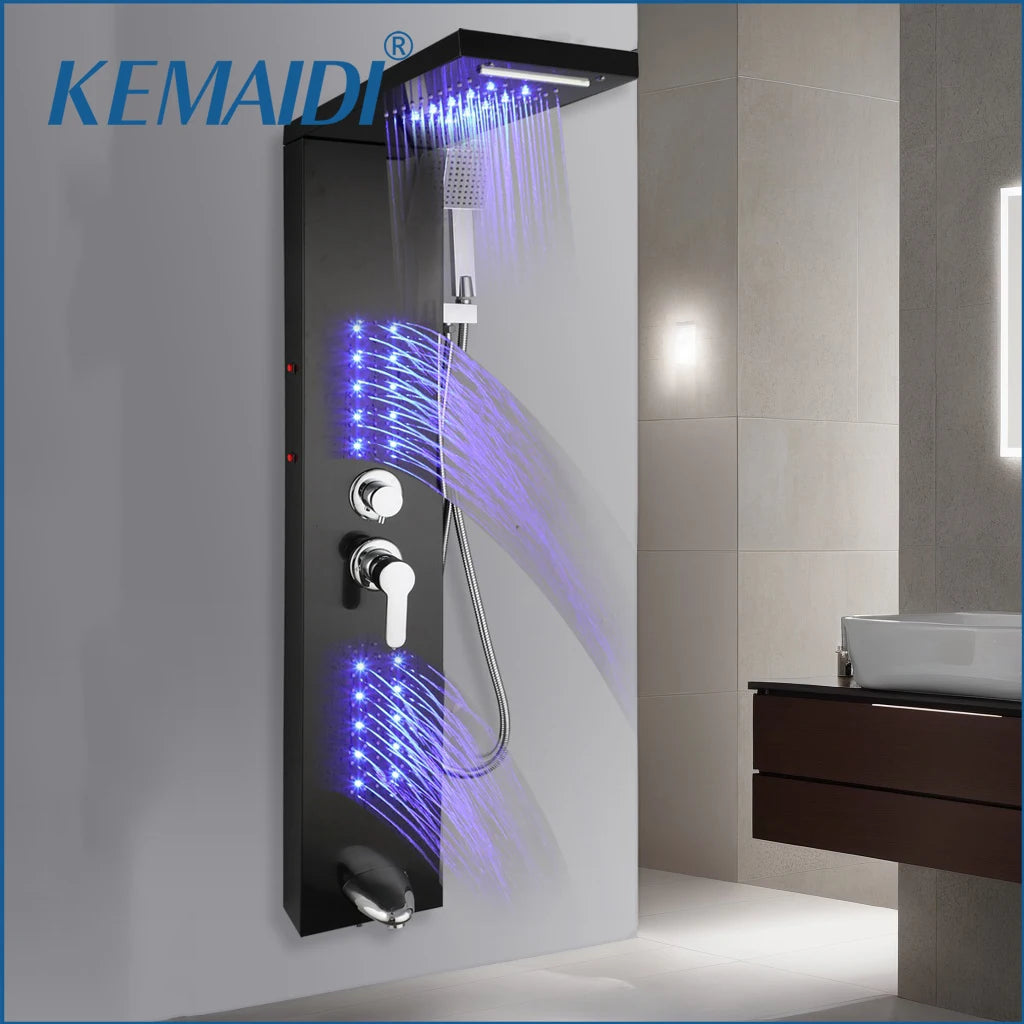 Shower Tower Waterfall Shower Head, Body Massage Jet