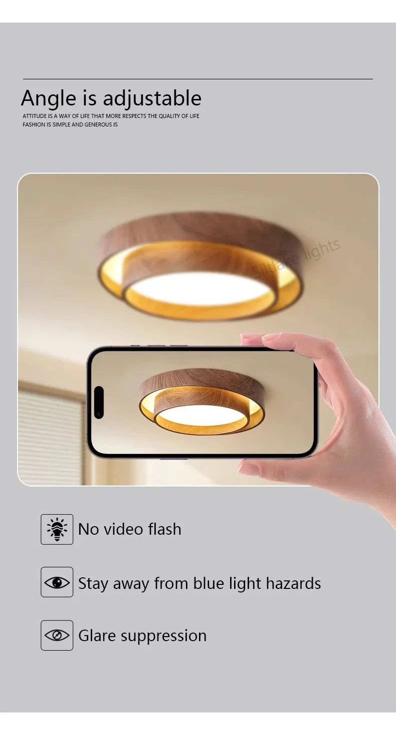 Ceiling Lights, Walnut, Black, Dimmable