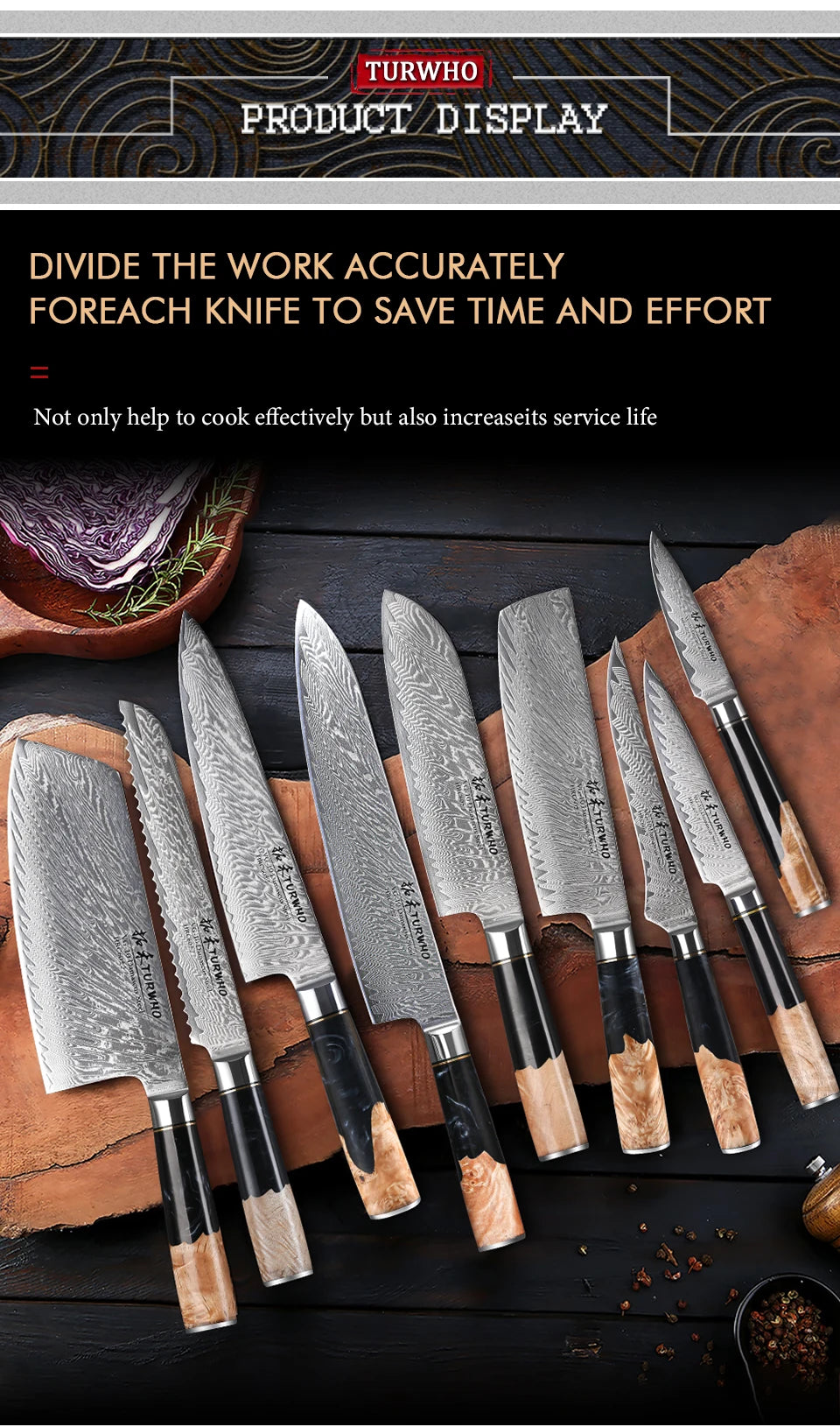 Damascus Kitchen Chef Knife High Carbon Steel