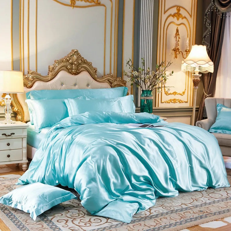 Satin Bedding Set, Duvet Cover, Bed Sheet, Pillowcase,
