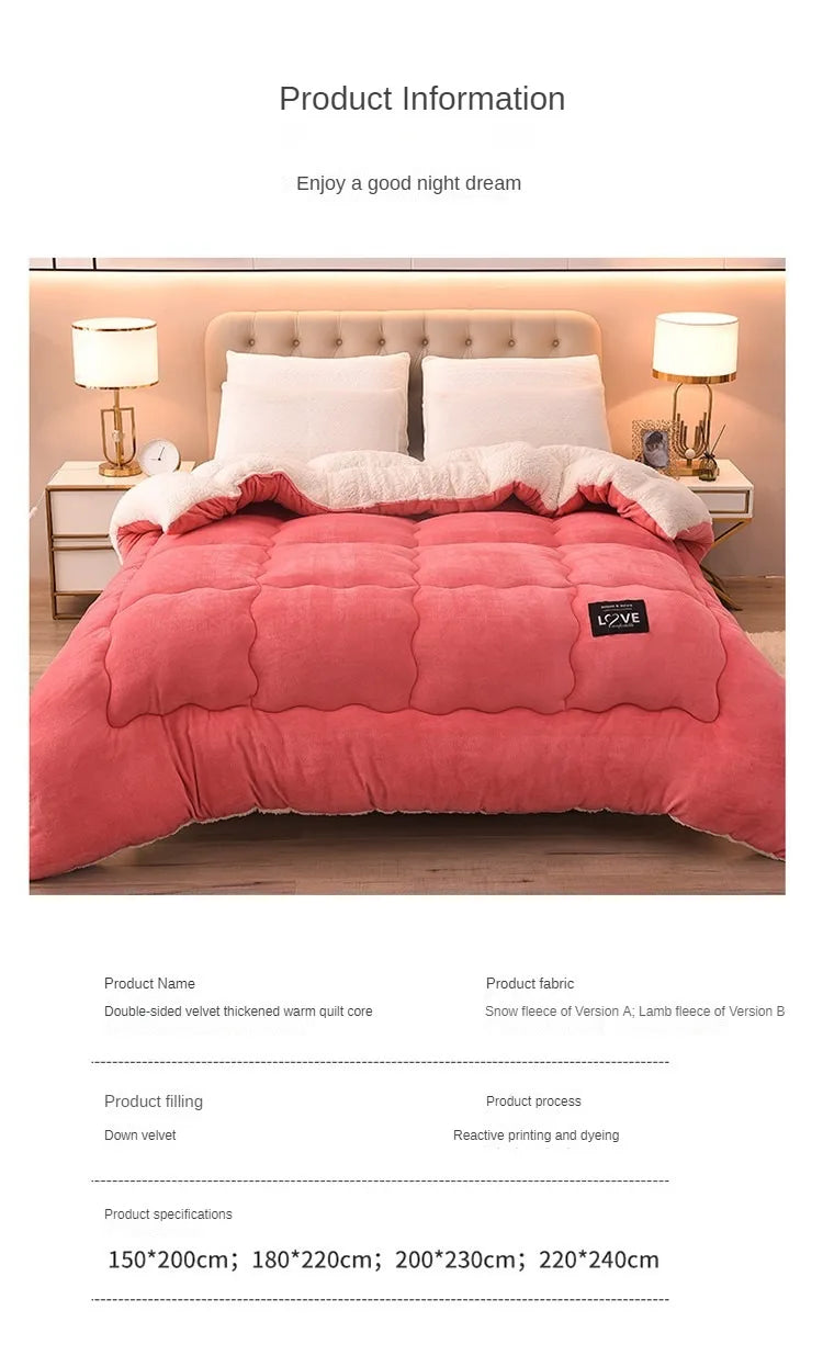 Lamb Wool, Cotton Quilt, Various Sizes, Colors