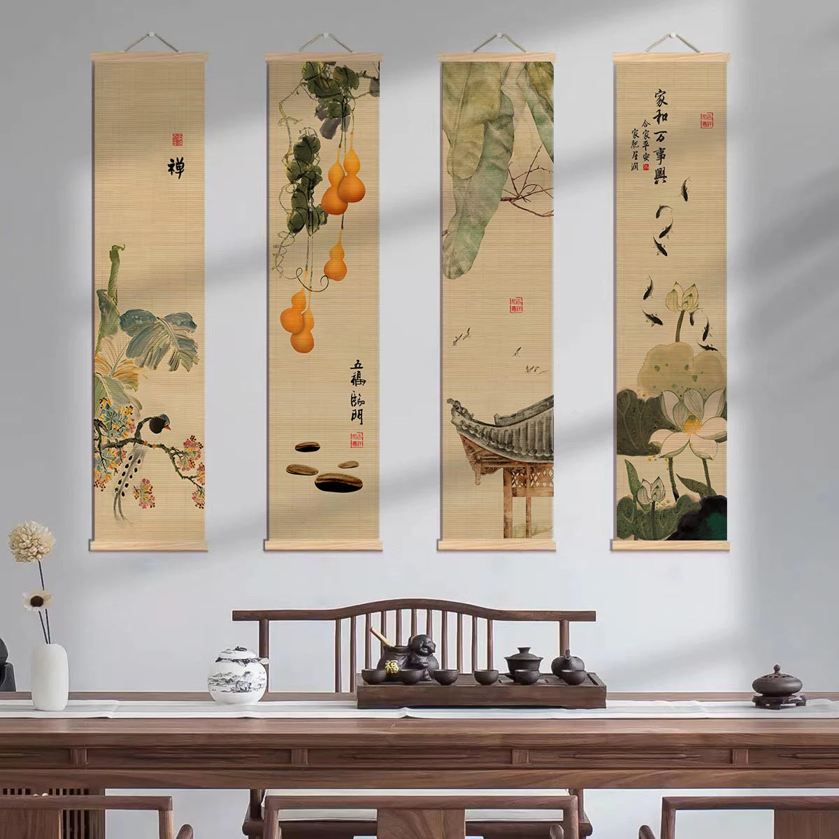 Bamboo Curtain Decoration, Various Patterns, Sizes