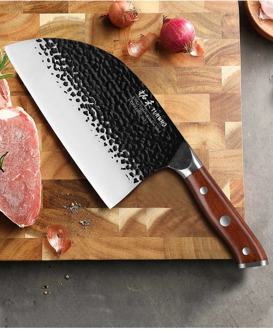 TURWHO 7" Japanese Hand Forged Butcher Knife