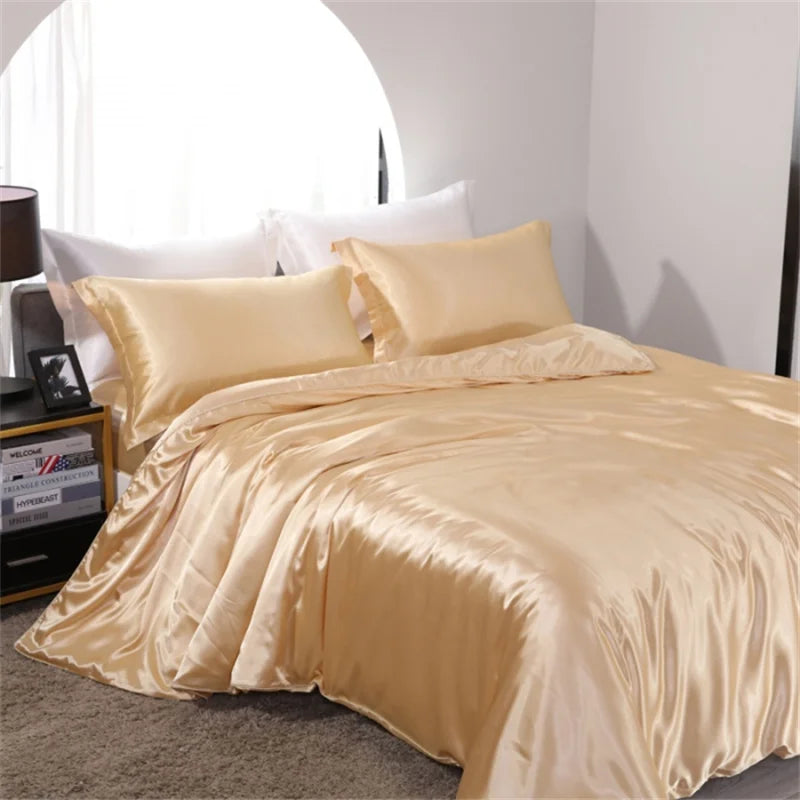Satin Bedding Set, Duvet Cover, Sheets, Pillowcases