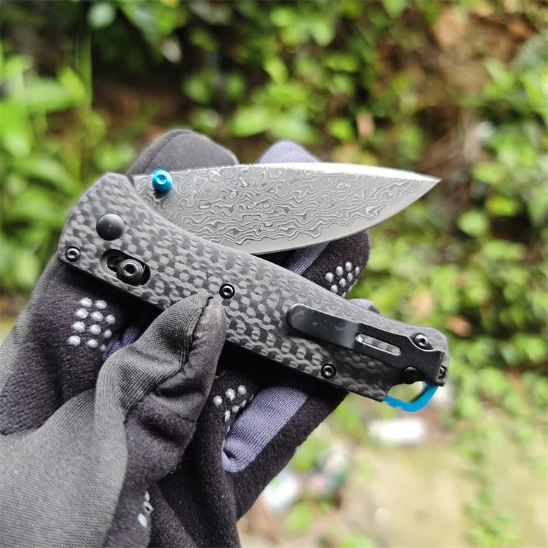 Damascus Steel, Carbon Fiber Handle, Hunting Knife