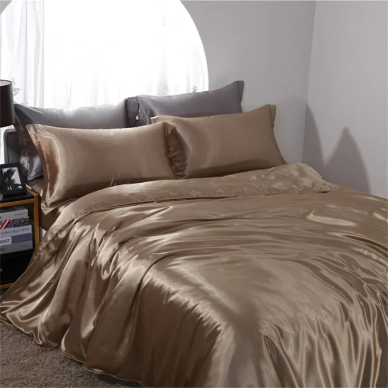 Satin Bedding Set, Duvet Cover, Sheets, Pillowcases