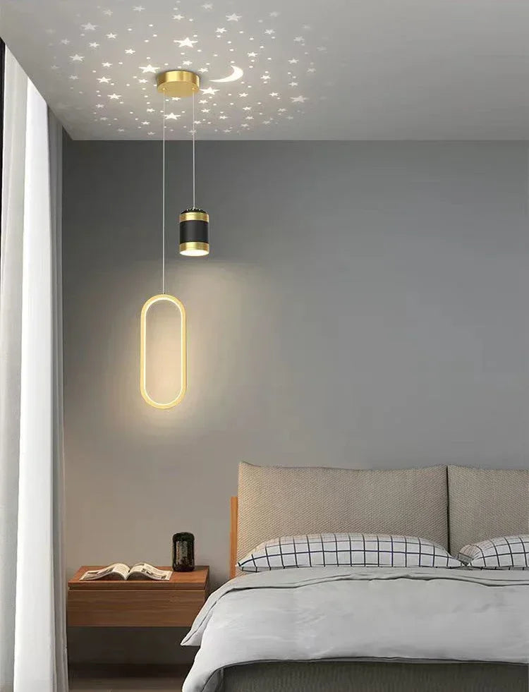 Starry Sky Projection Style Circular Led Pendant Light