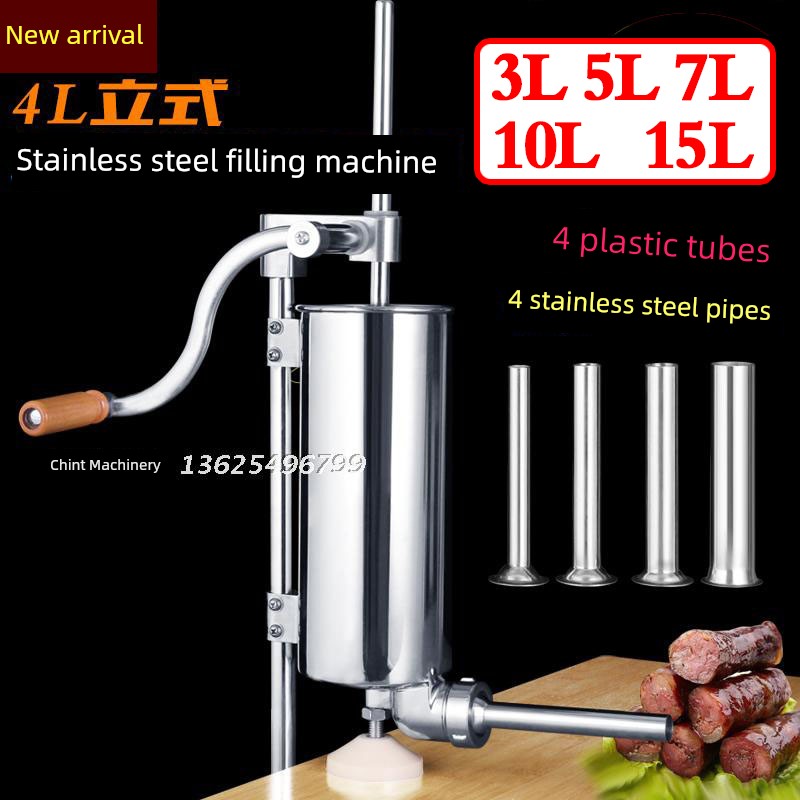Stainless Steel Sausage Stuffer, Manual, Commercial Electric Automatic