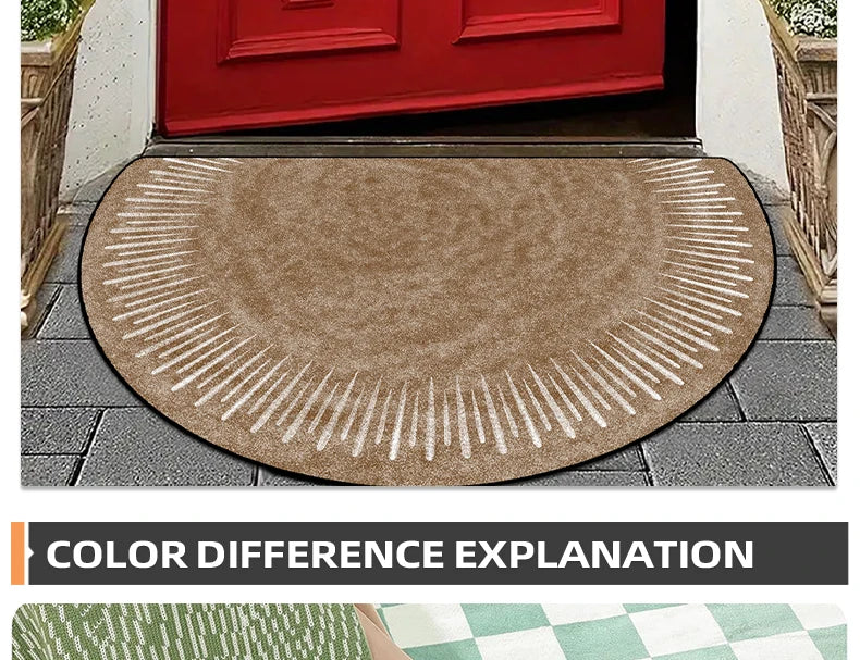 Entrance Doormat House, Outdoor, Semi-circular, Floral Style