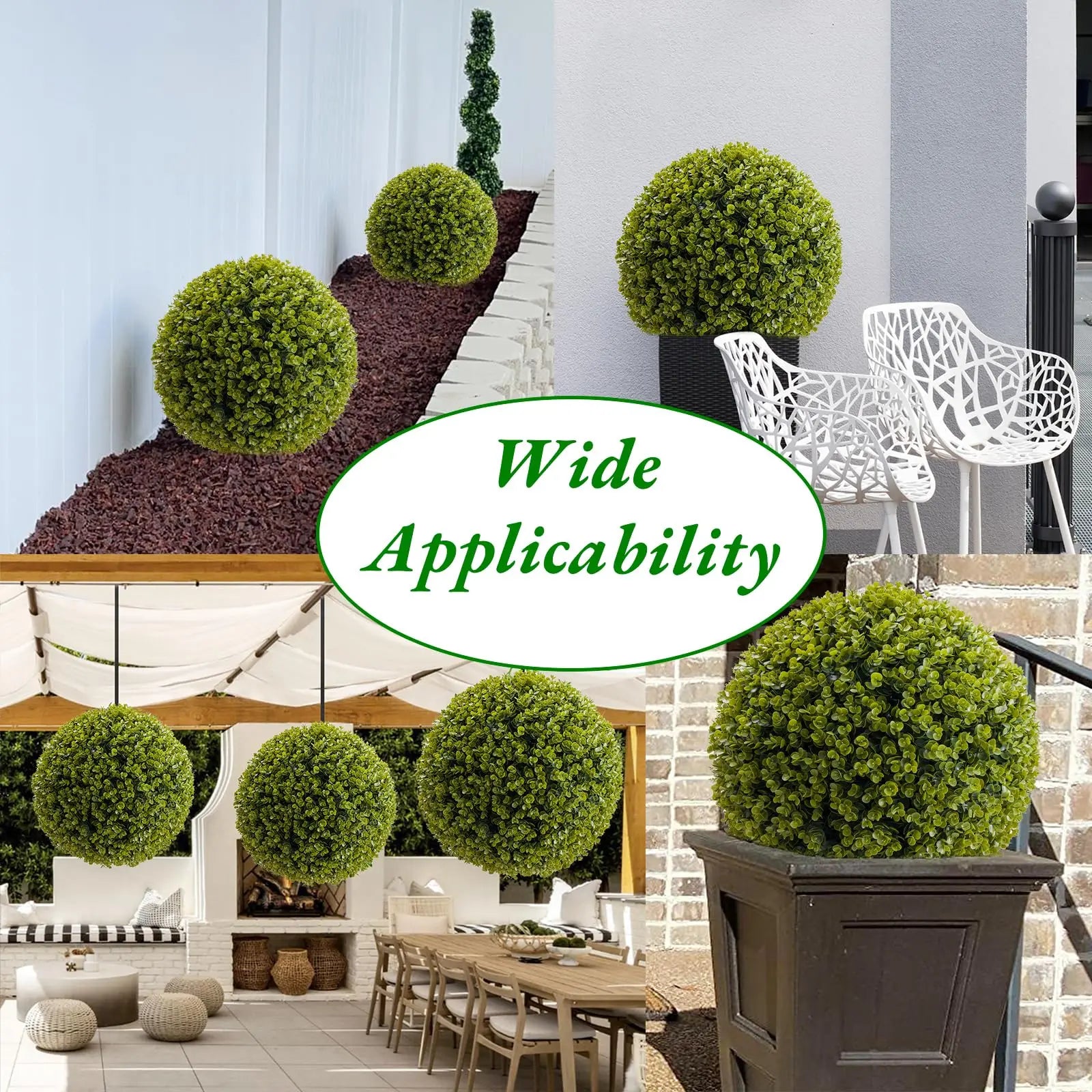 Topiary Balls, Artificial, Outdoor, Set of 2
