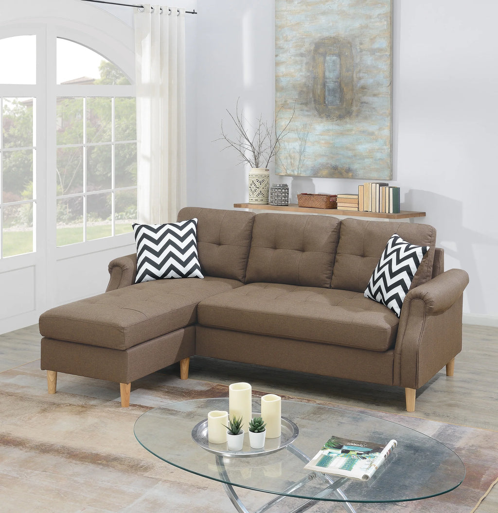 Living Room Corner Sectional Light Coffee