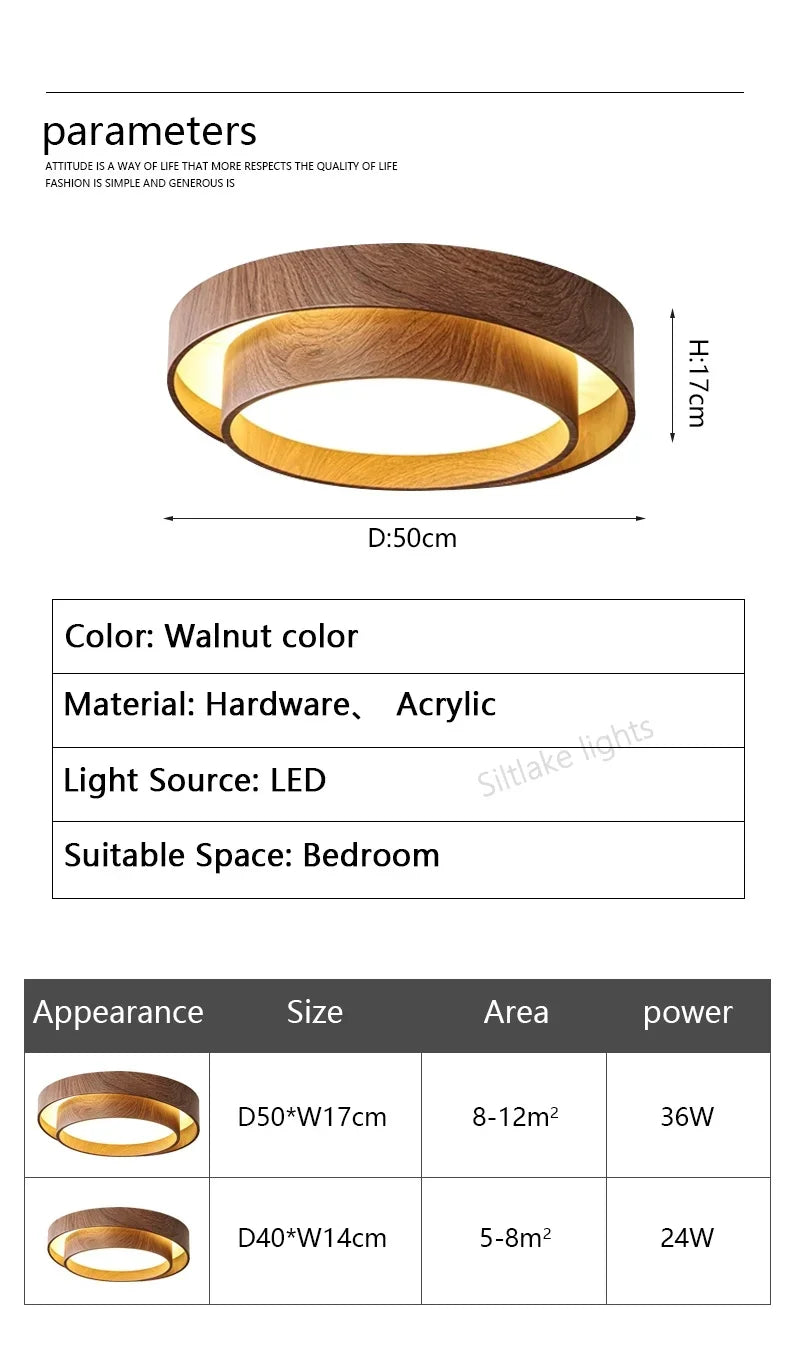 Ceiling Lights, Walnut, Black, Dimmable