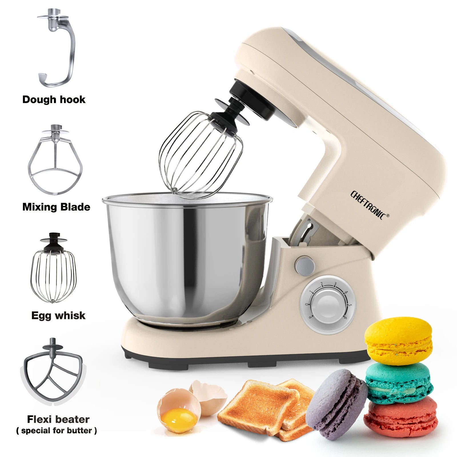 5Qt Stand Mixer, 6+P Speed, Food, Butter Beater