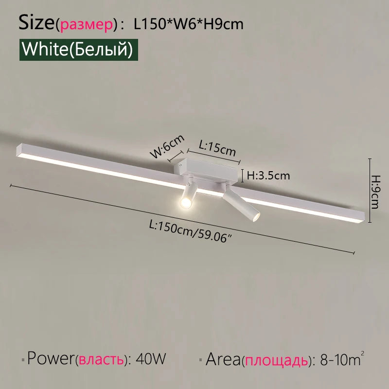 Ceiling Lamp Track Lighting, Black, White