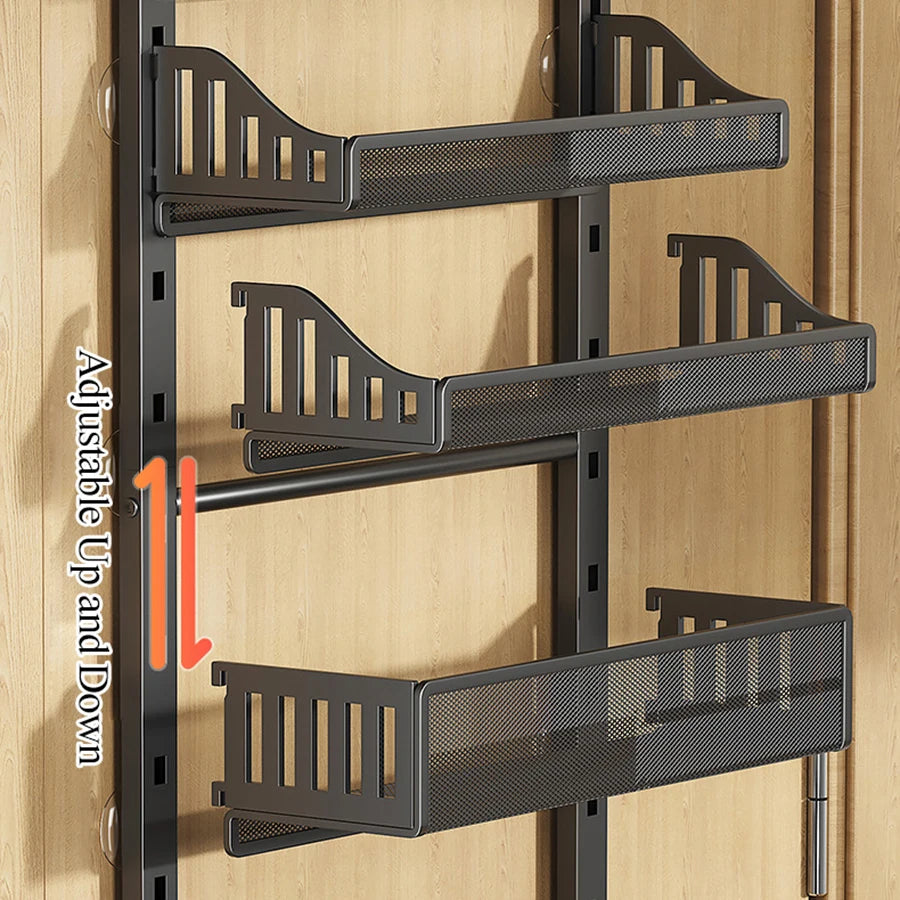 10-Tier Pantry Door Hanging Steel Storage Rack