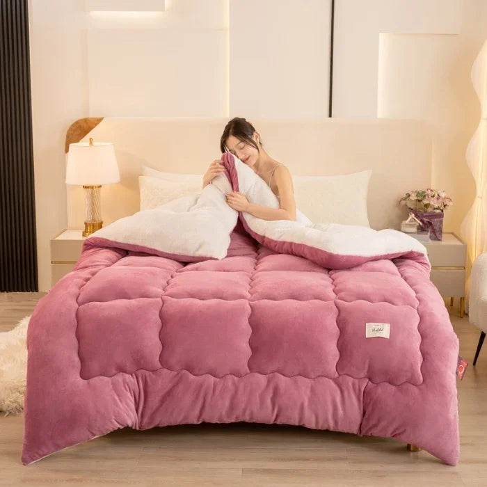 double-sided lamb wool quilt, Various Colors, Sizes