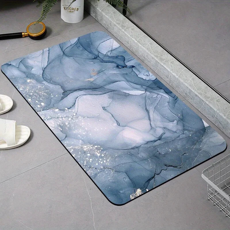 Marble Printed Floor Mat Bathtub Rug