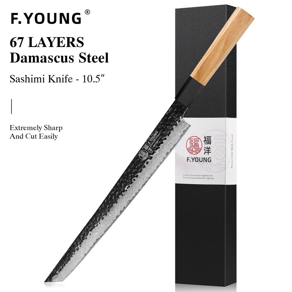 Damascus Steel Kitchen Knives, Japanese Hand Forged