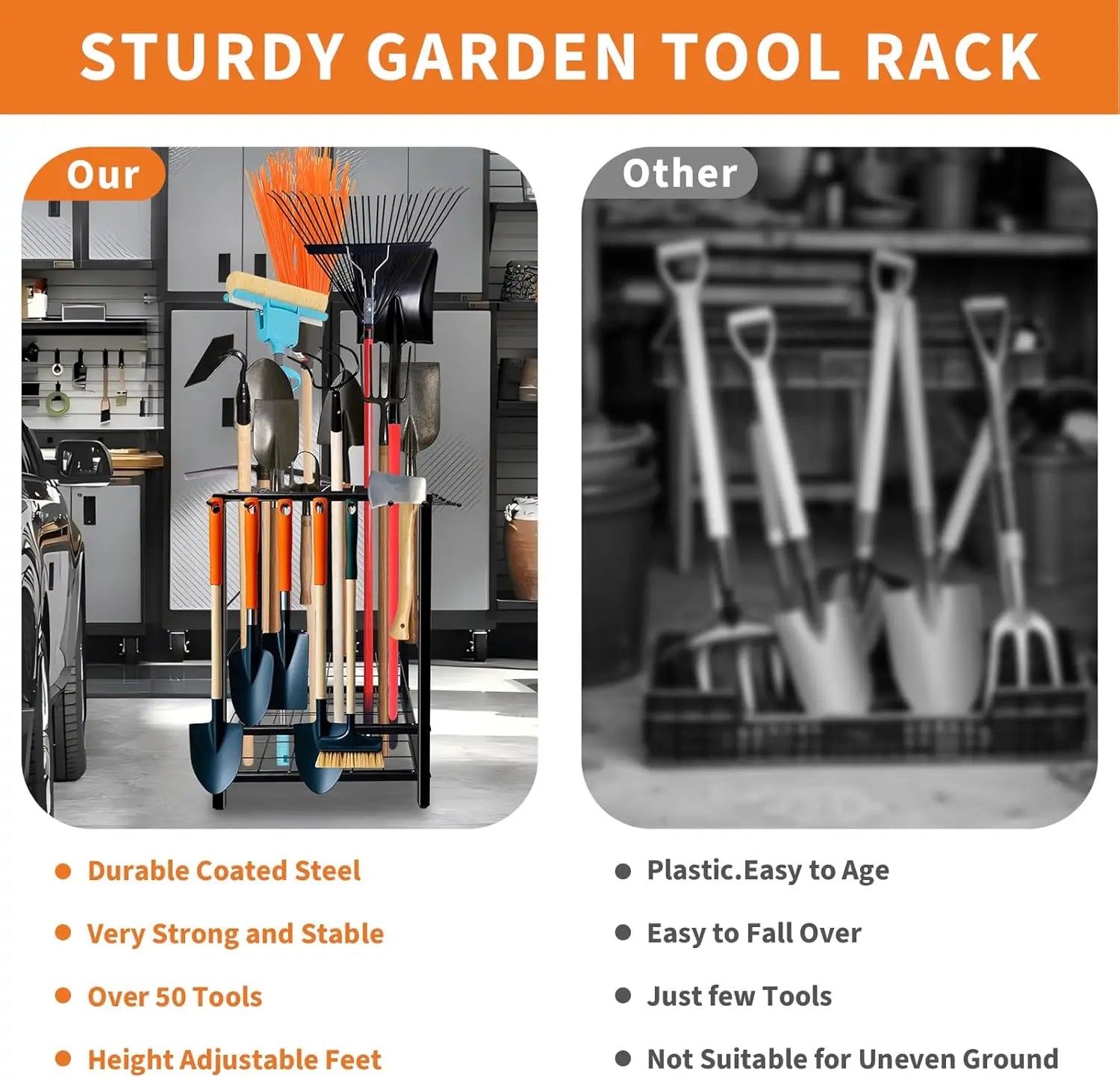 Metal Yard Tools Storage, Organizer for Garage