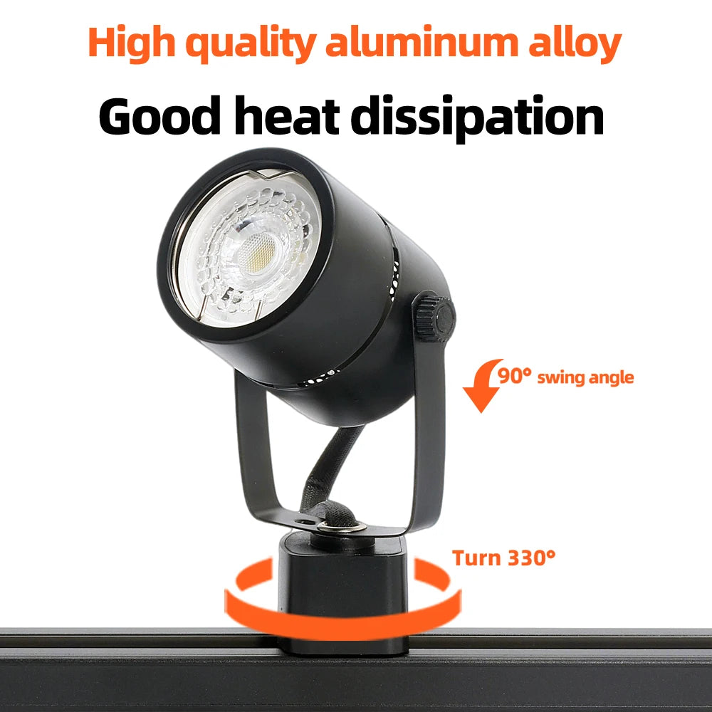 Led, Incandescent Track Light 5-10W, White, Black