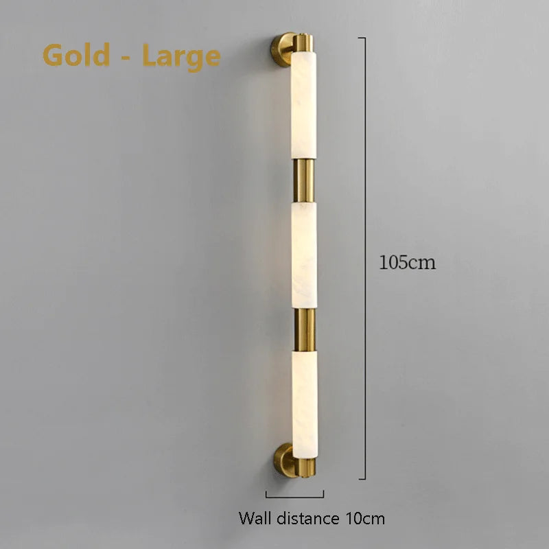 Black, Golden, marble wall lamp, Multiple Lengths