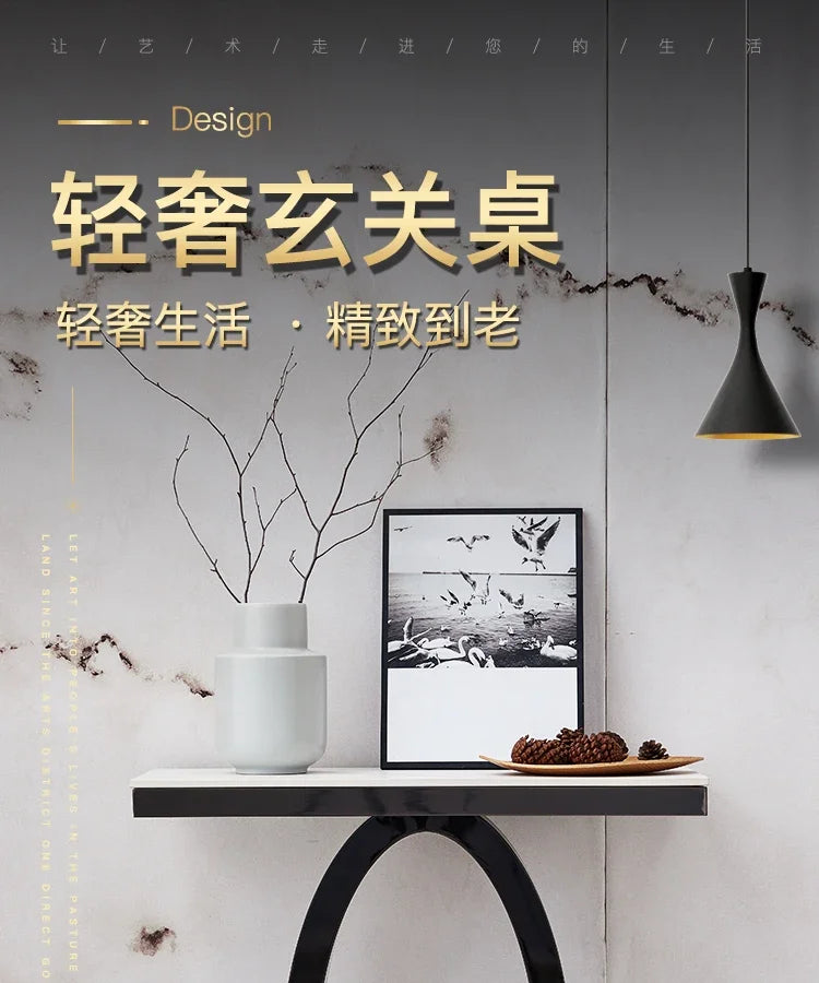 Metal Console Design Corner Table Living Room, Hallway