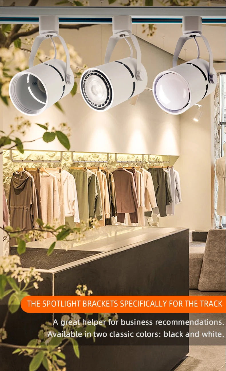 Led, Incandescent Track Light 5-10W, White, Black