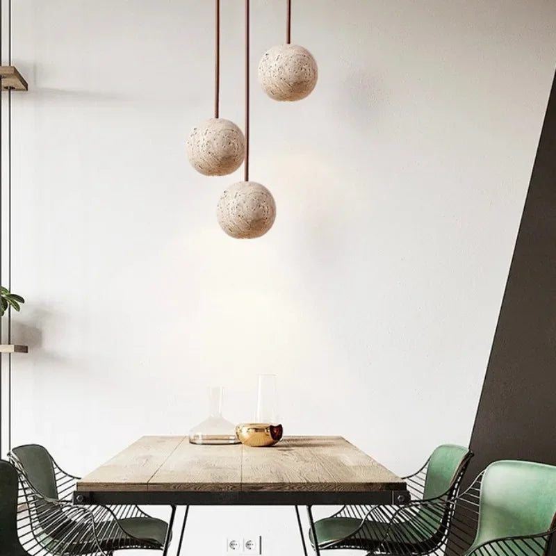 Stone Pendant LED Lamps, Bedroom, Bathroom, Dining Room