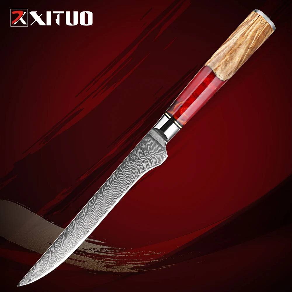 1-9Piece Damascus Steel Kitchen Knives Set