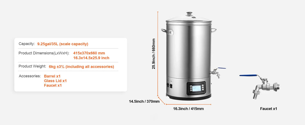 8 GALLON Stock Pot, Home Beer Brewer