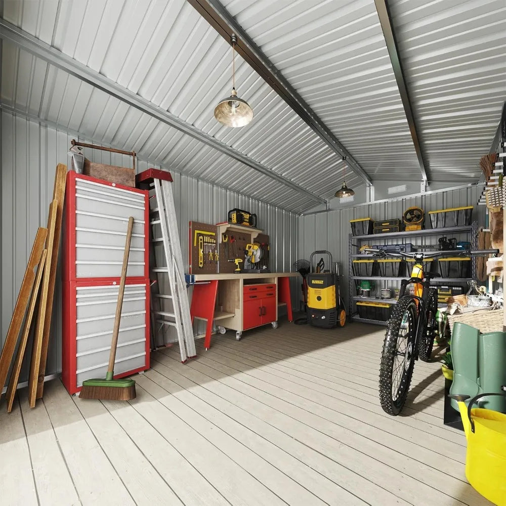 10 x 12FT Outdoor Storage Shed, Double Hinged Doors