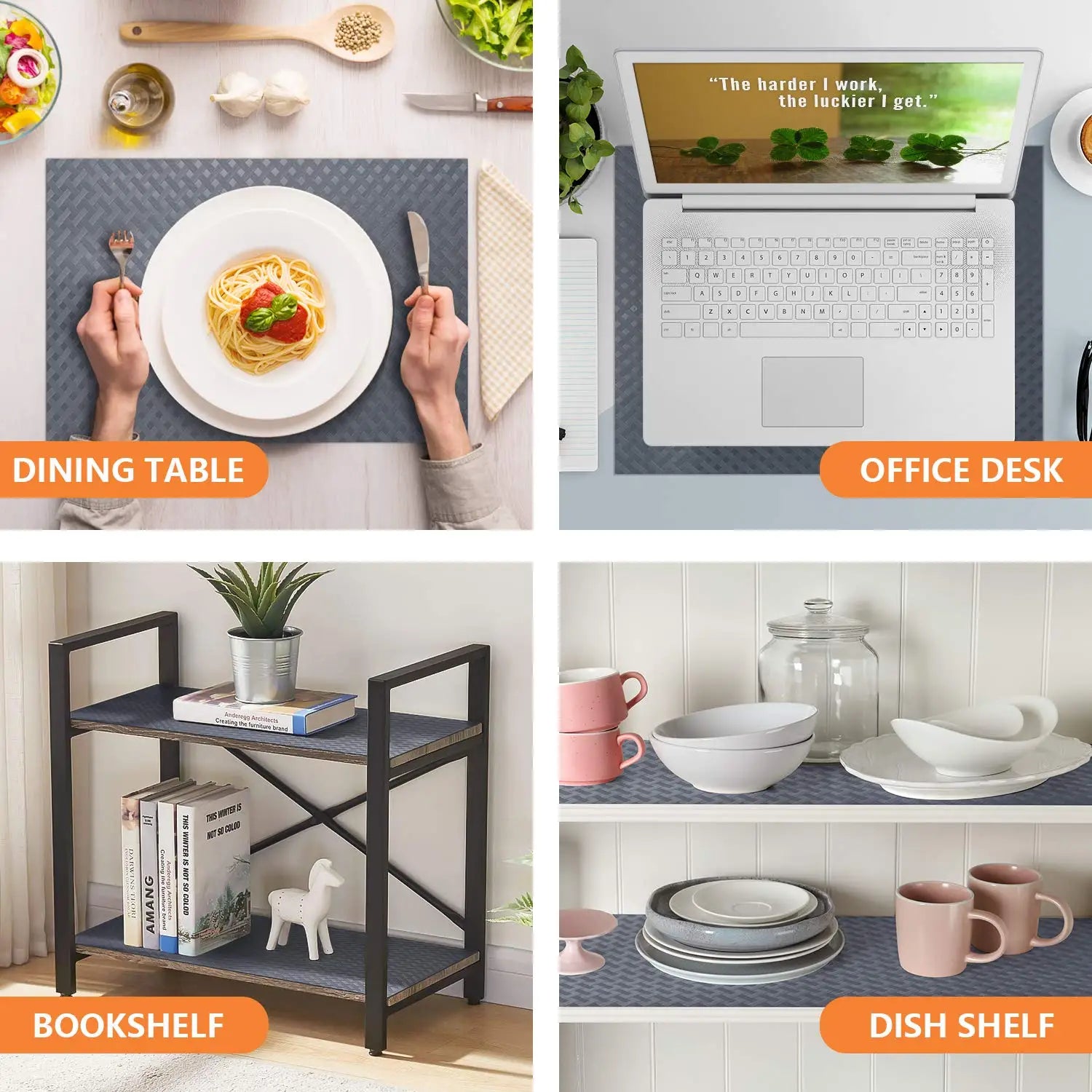 Drawer and Shelf Liner, Non-Adhesive Non-Slip Waterproof