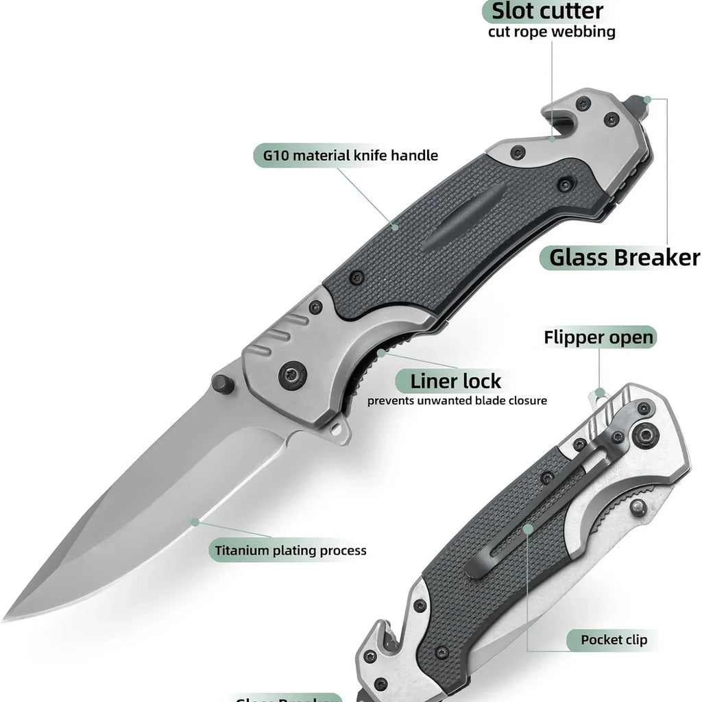 Folding Knife, Glass Breaker, Seat Belt Cutter