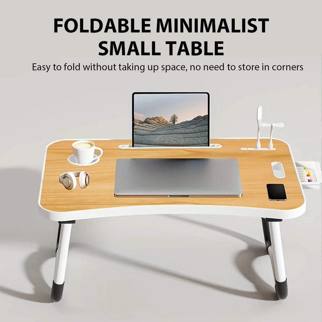 Laptop Desk, Light, Fan, Cup Holder, Tablet Slot