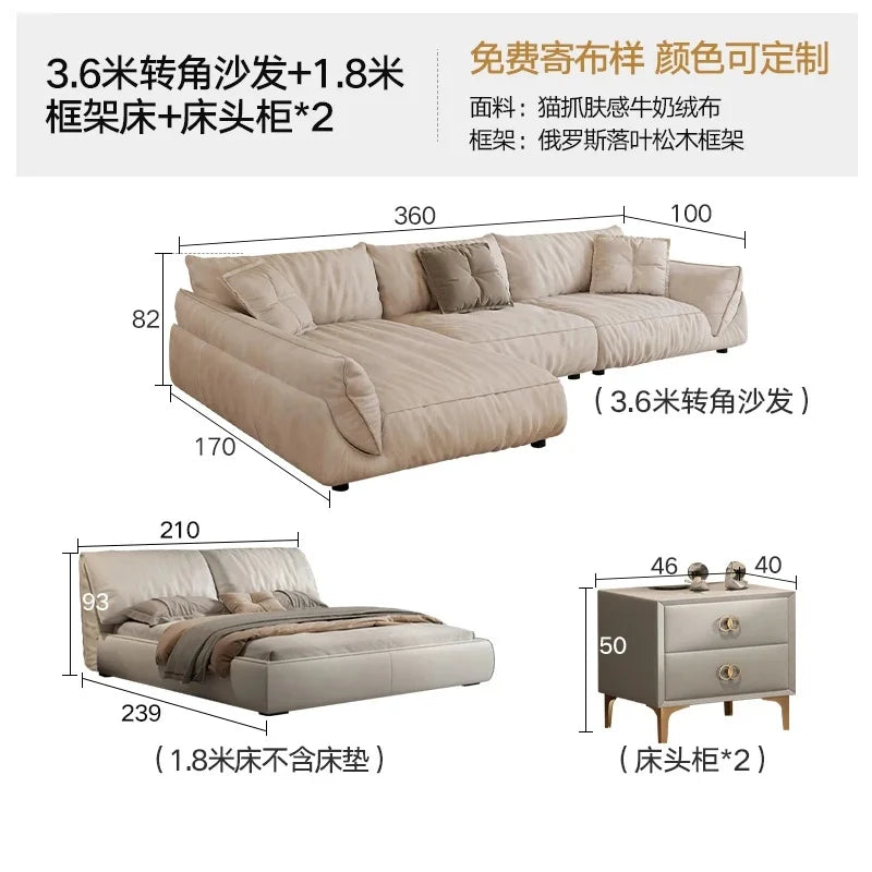 Velvet Corner Sofa for Cozy Living Room