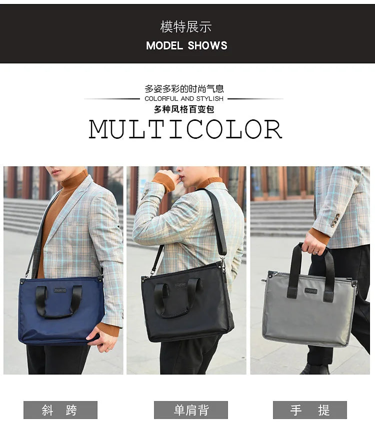 Business Briefcase Polyester Laptop Crossbody Bag
