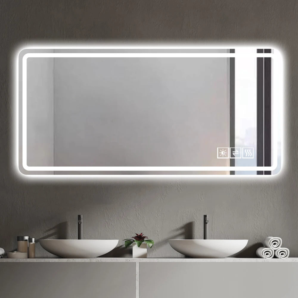 28x60" LED Bathroom wall mirror, Anti-Fog, Dimmable