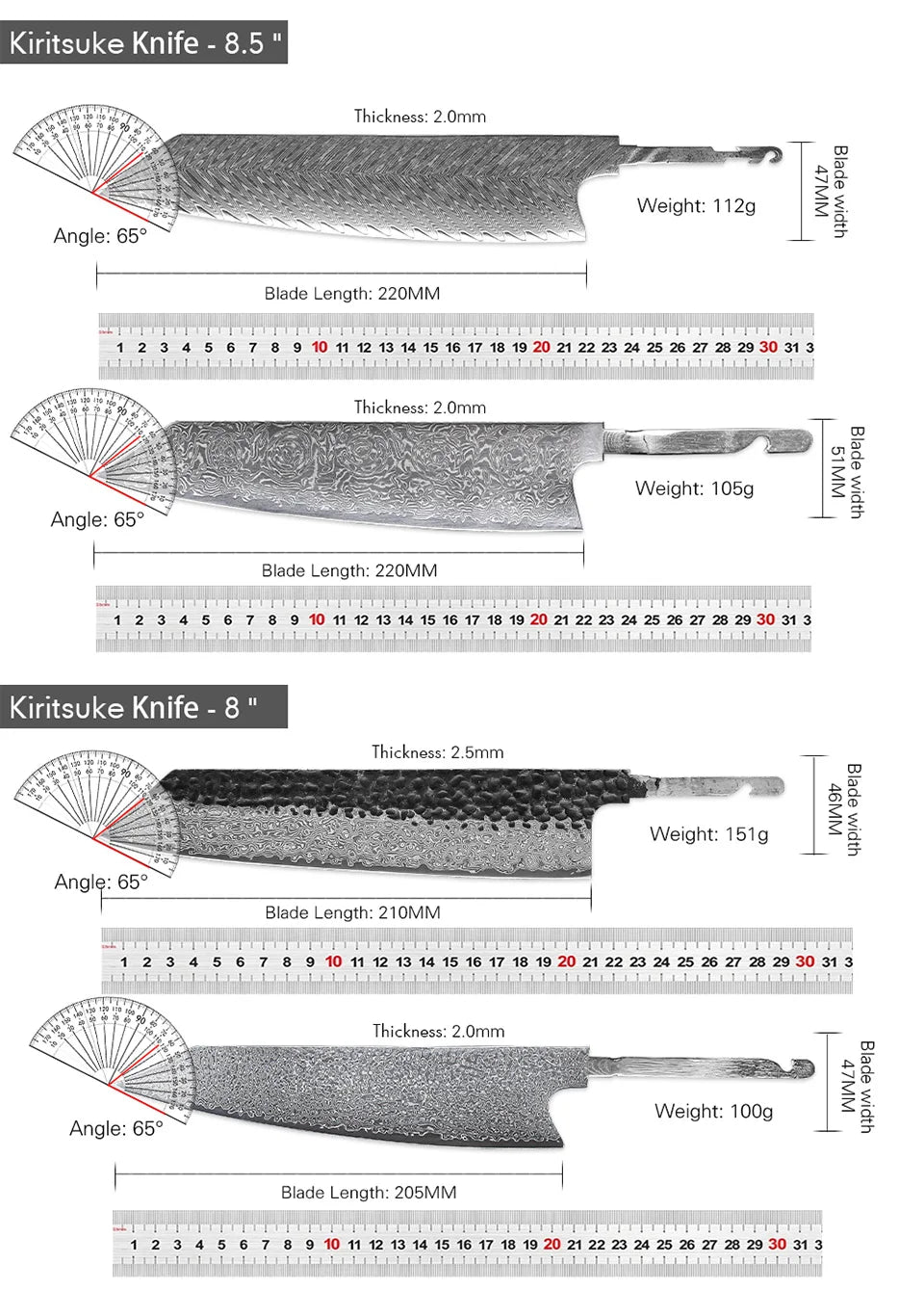 DIY Factory Japanese Damascus Steel Chef Knife