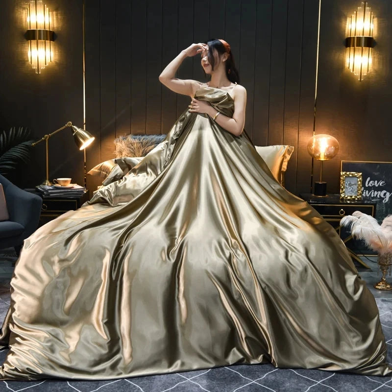 Satin Bedding Set, Duvet Cover, Sheets, Pillowcases
