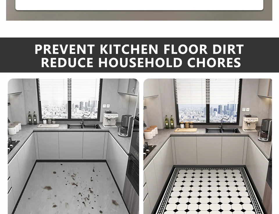 Kitchen Long Foot Mats, Non-slip, Oil-proof