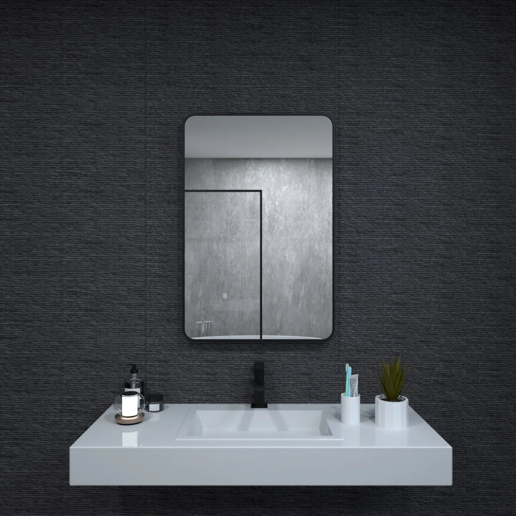 Matte Black Rectangle Wall Mirror