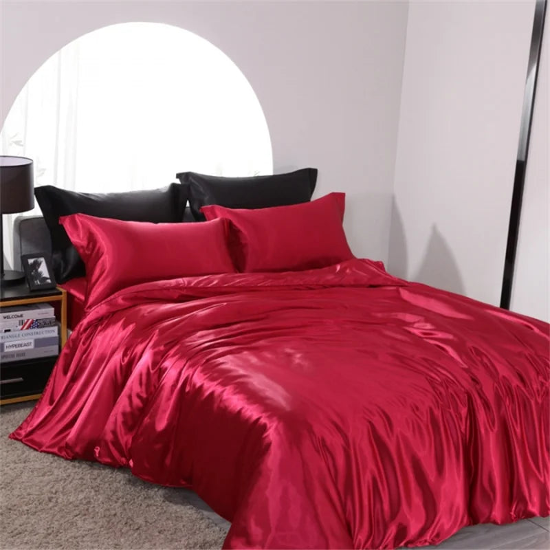 Satin Bedding Set, Duvet Cover, Sheets, Pillowcases