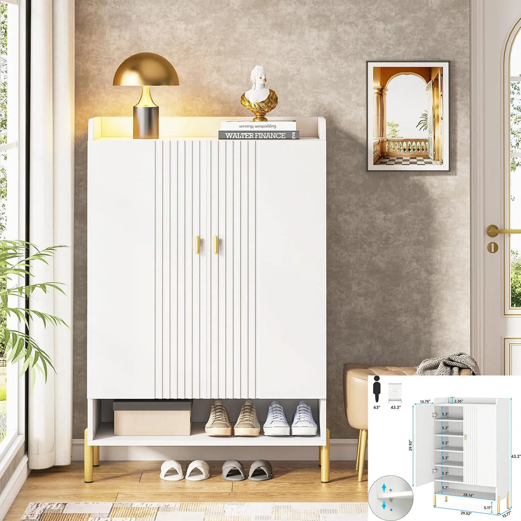 6-Tier Wooden Shoe Storage Cabinet