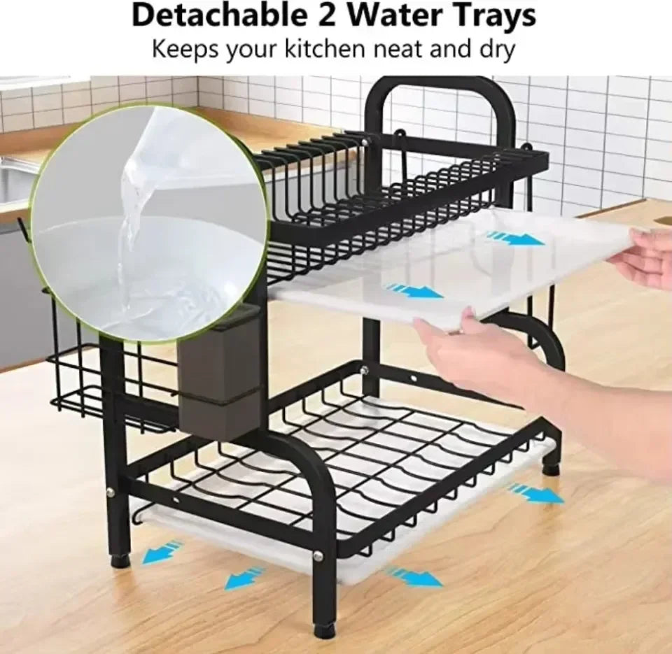 Dish Drying Rack Kitchen Dish Storage, Large Capacity