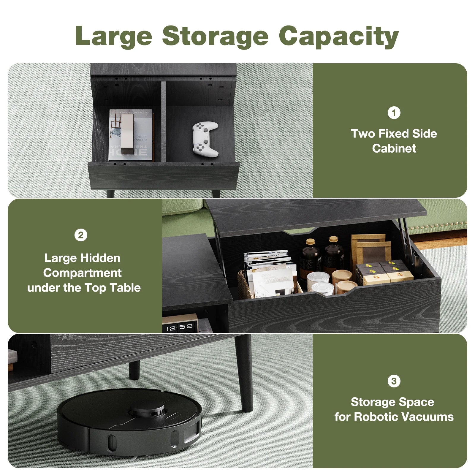Lift Top Coffee Table, Desk, 39.37"x19.7"